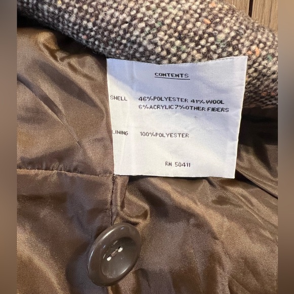 Donatella Womens Tapered Wool Blend Coat Jacket Size Small Brown - Picture 4 of 6